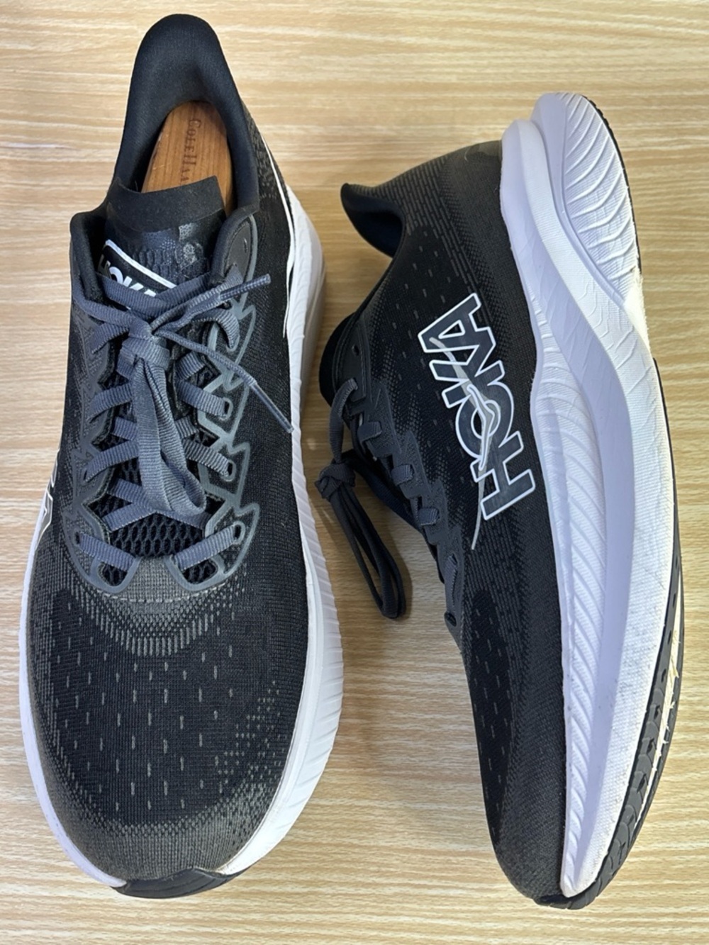 Hoka Mach 6 Mens 12D Black Running Shoes Lightweight Trainer Sneaker